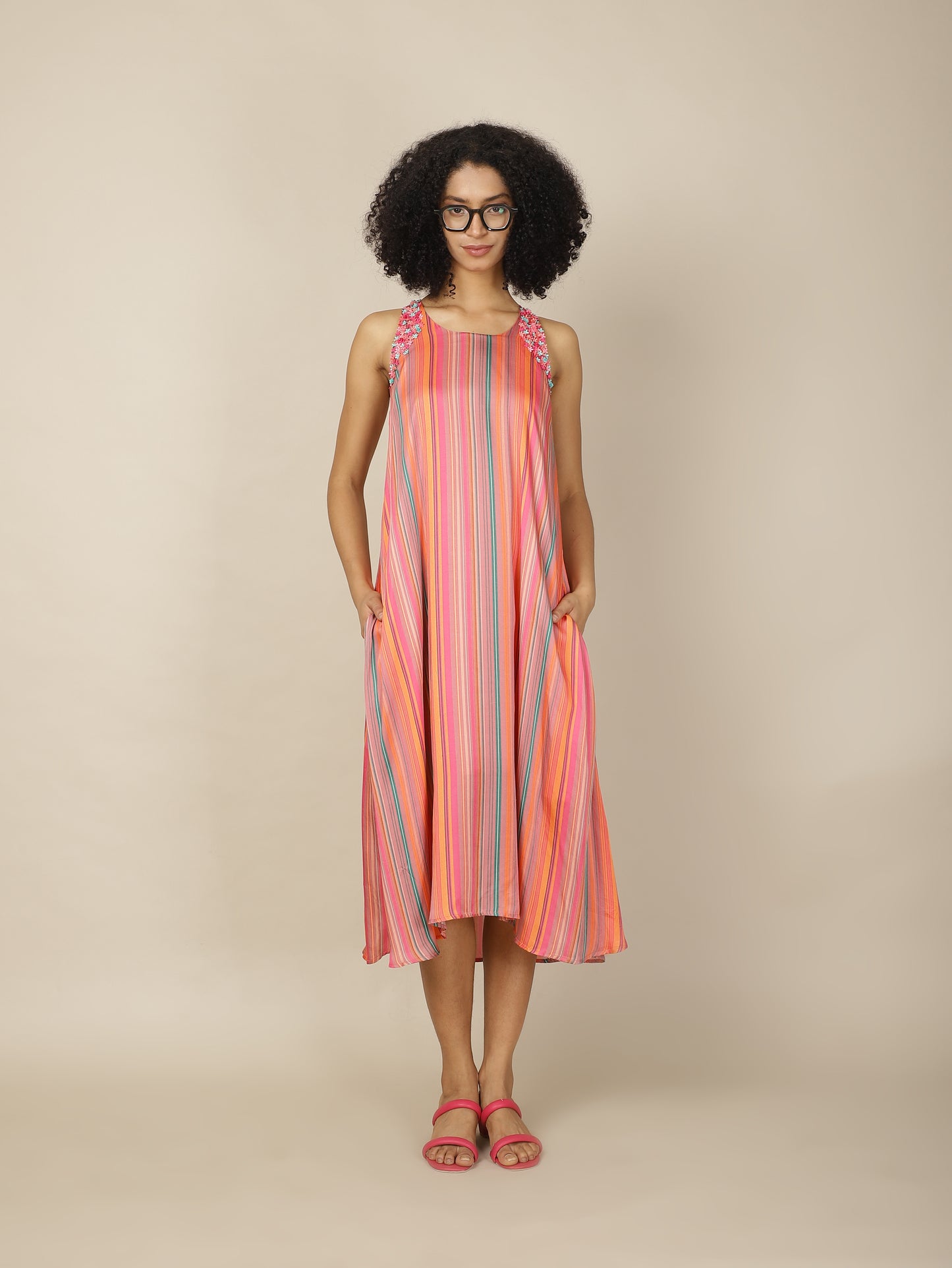 Striped Petal Pop Modal dress