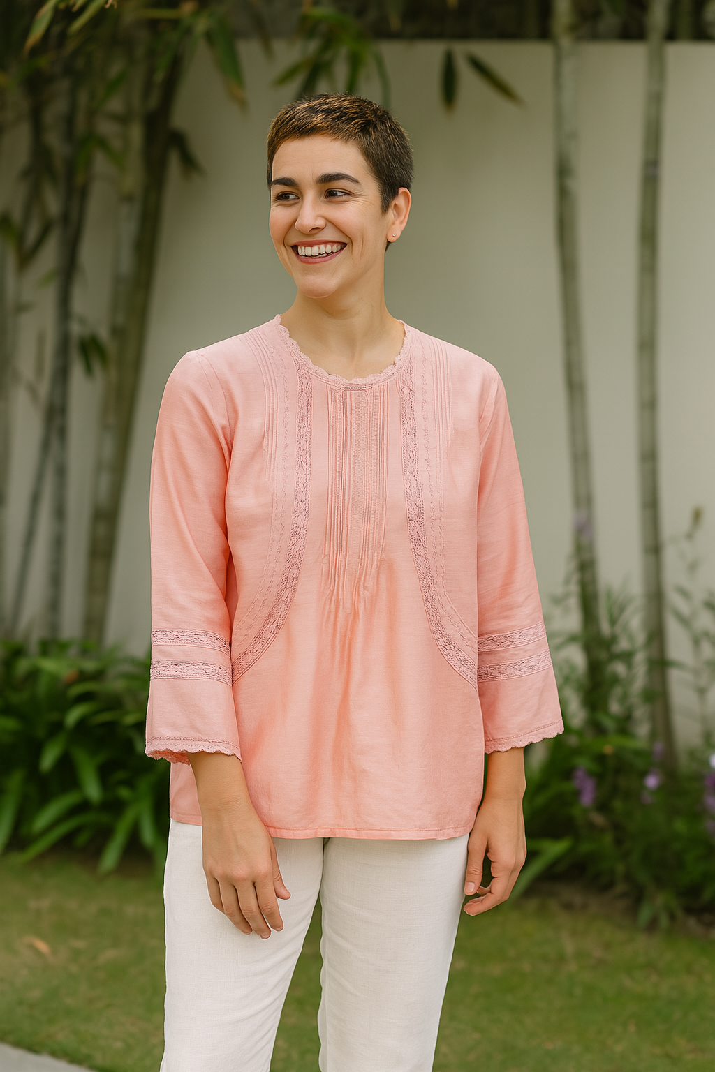 Rose Reverie Cotton Silk Top