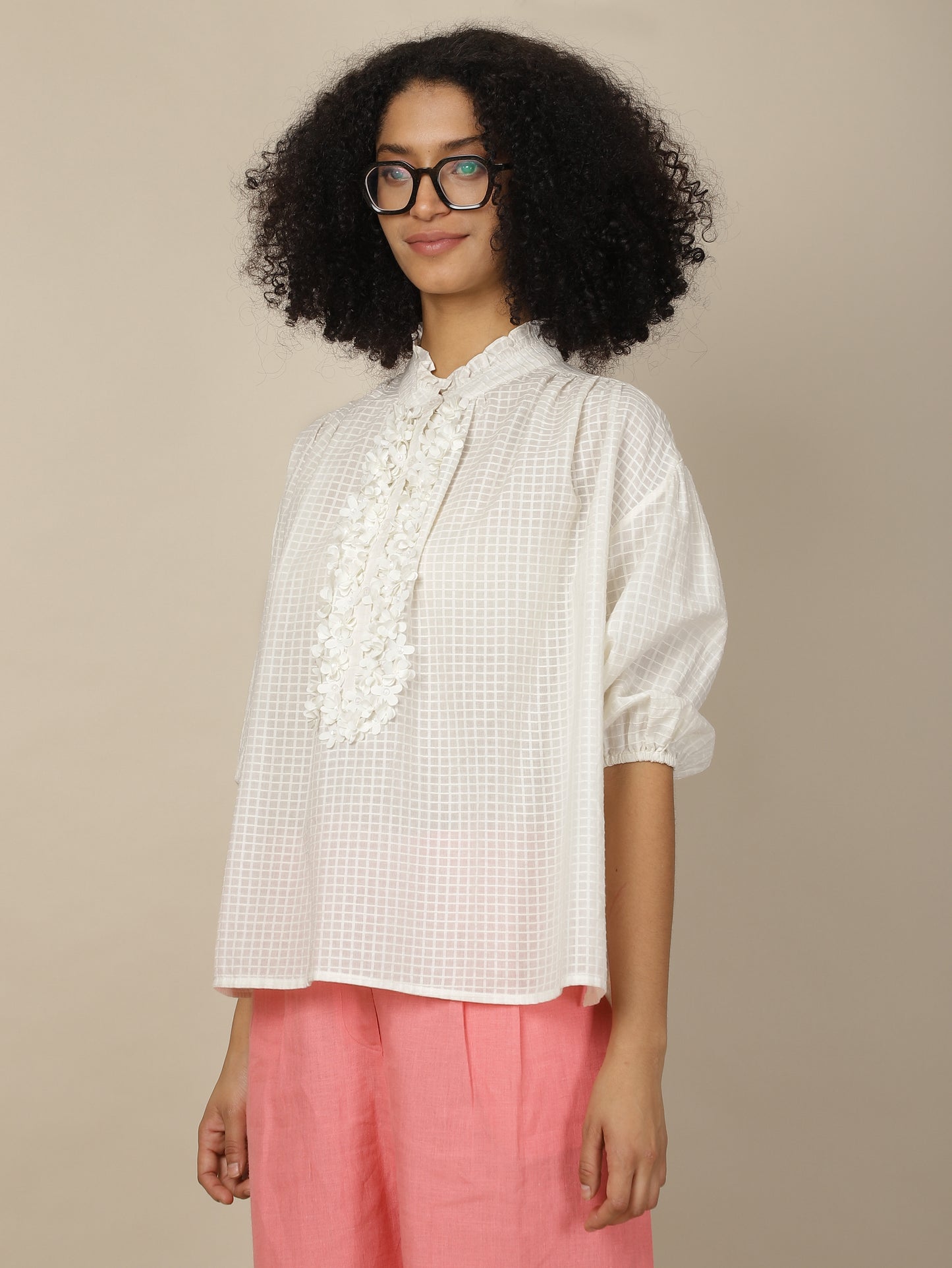 Off-White Wisteria Cotton Top