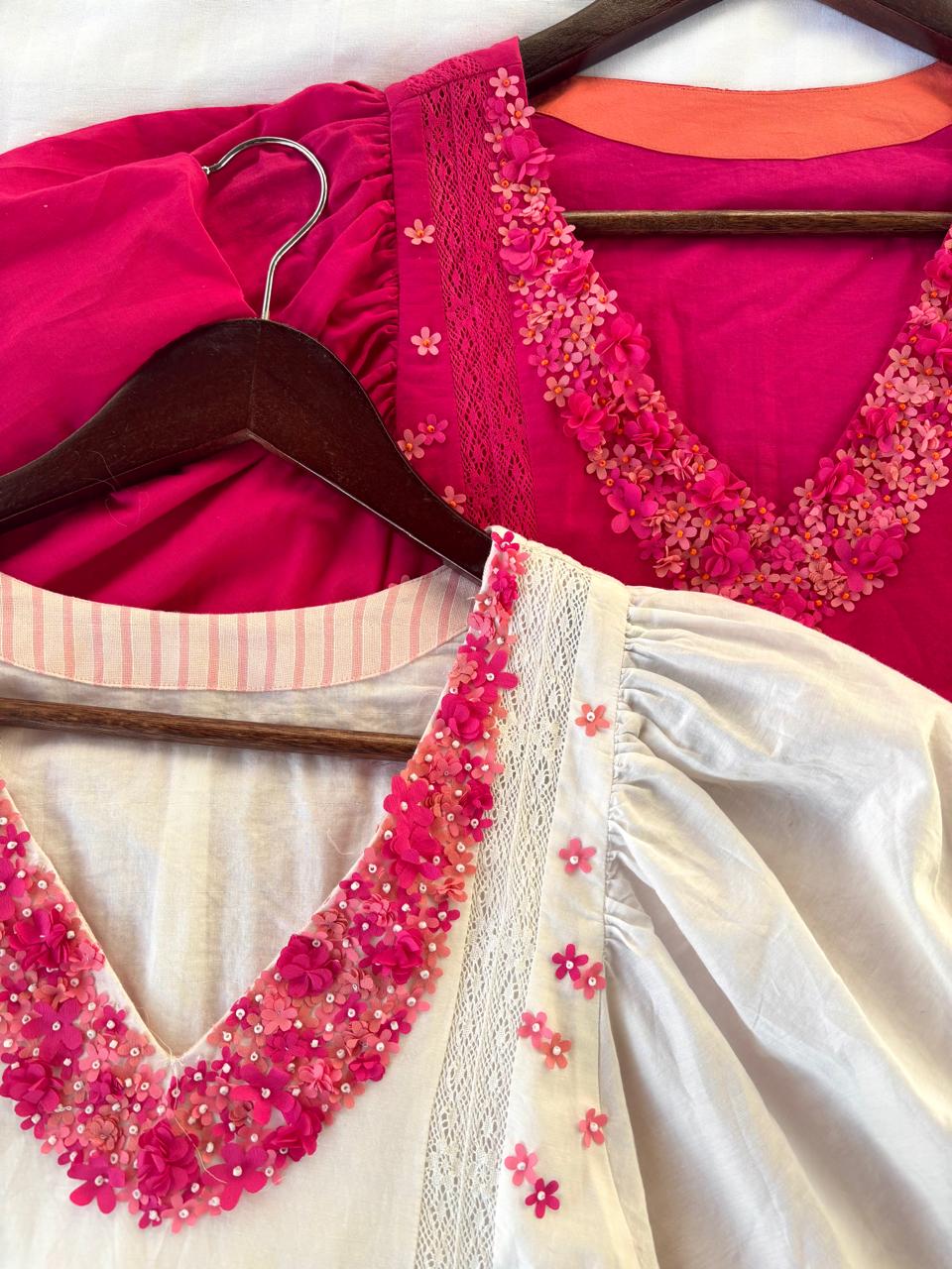 Cerise Whisper Silk Cotton Dress