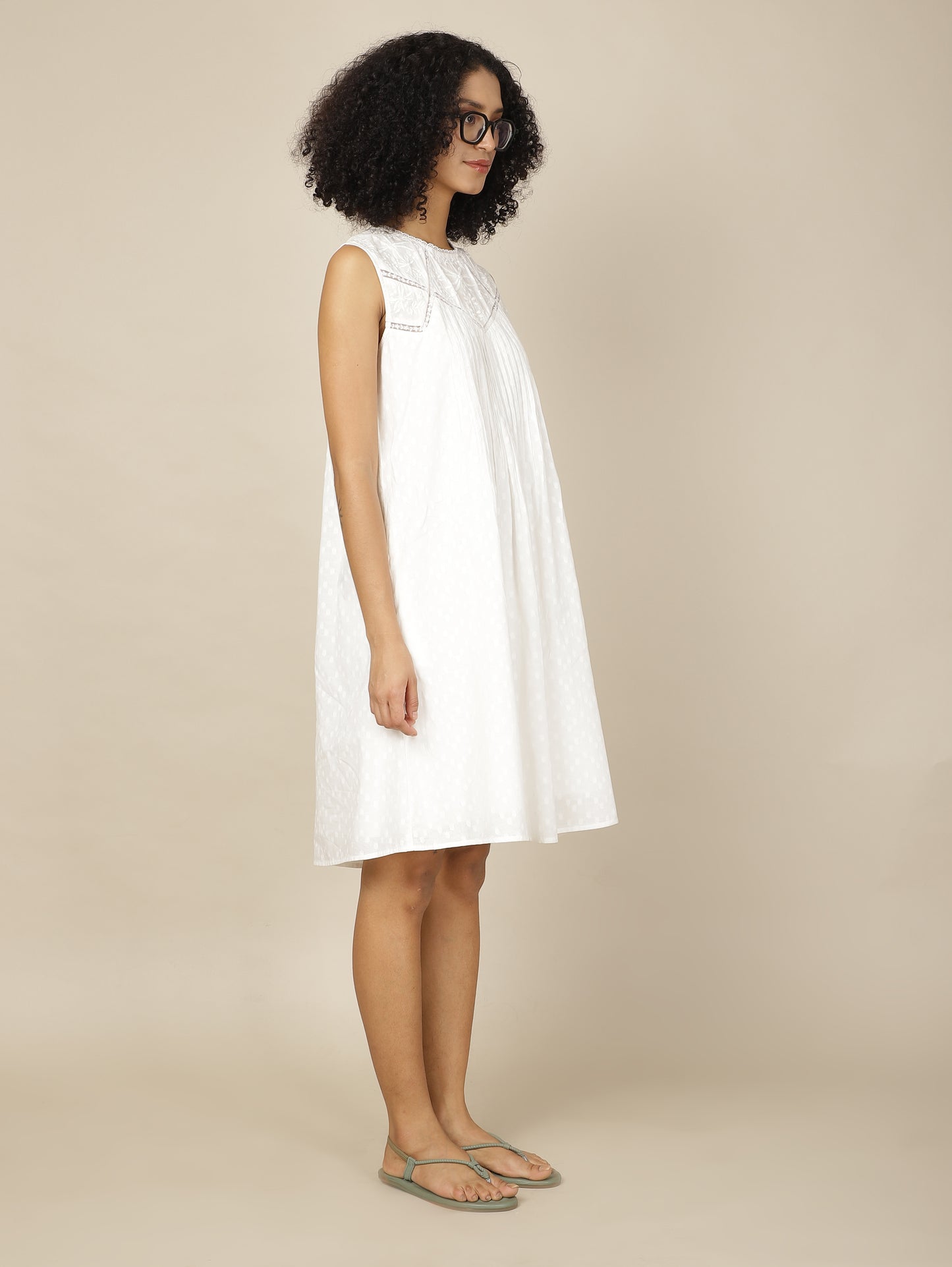 Lace Reverie White Cotton dress