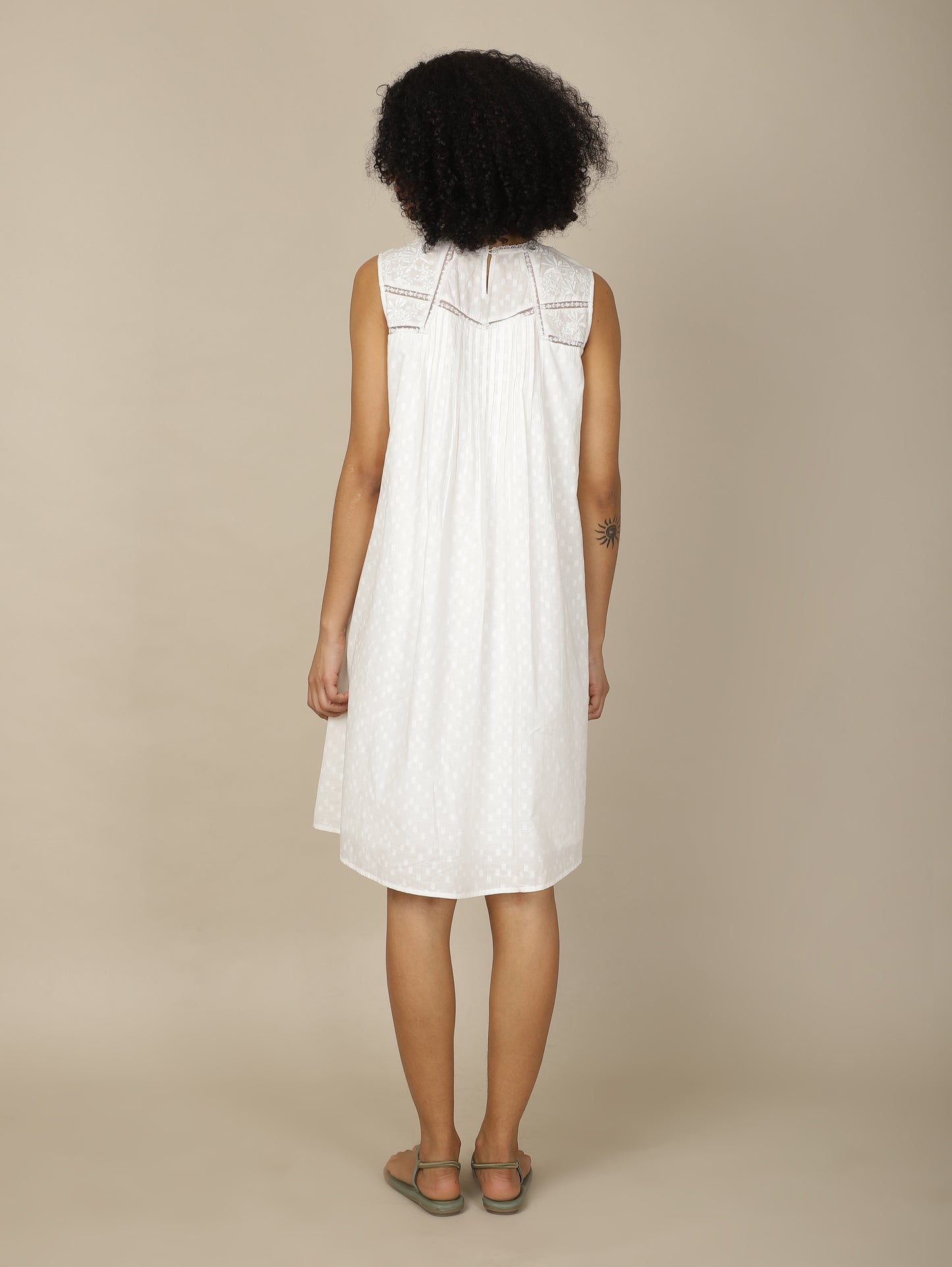 Lace Reverie White Cotton dress