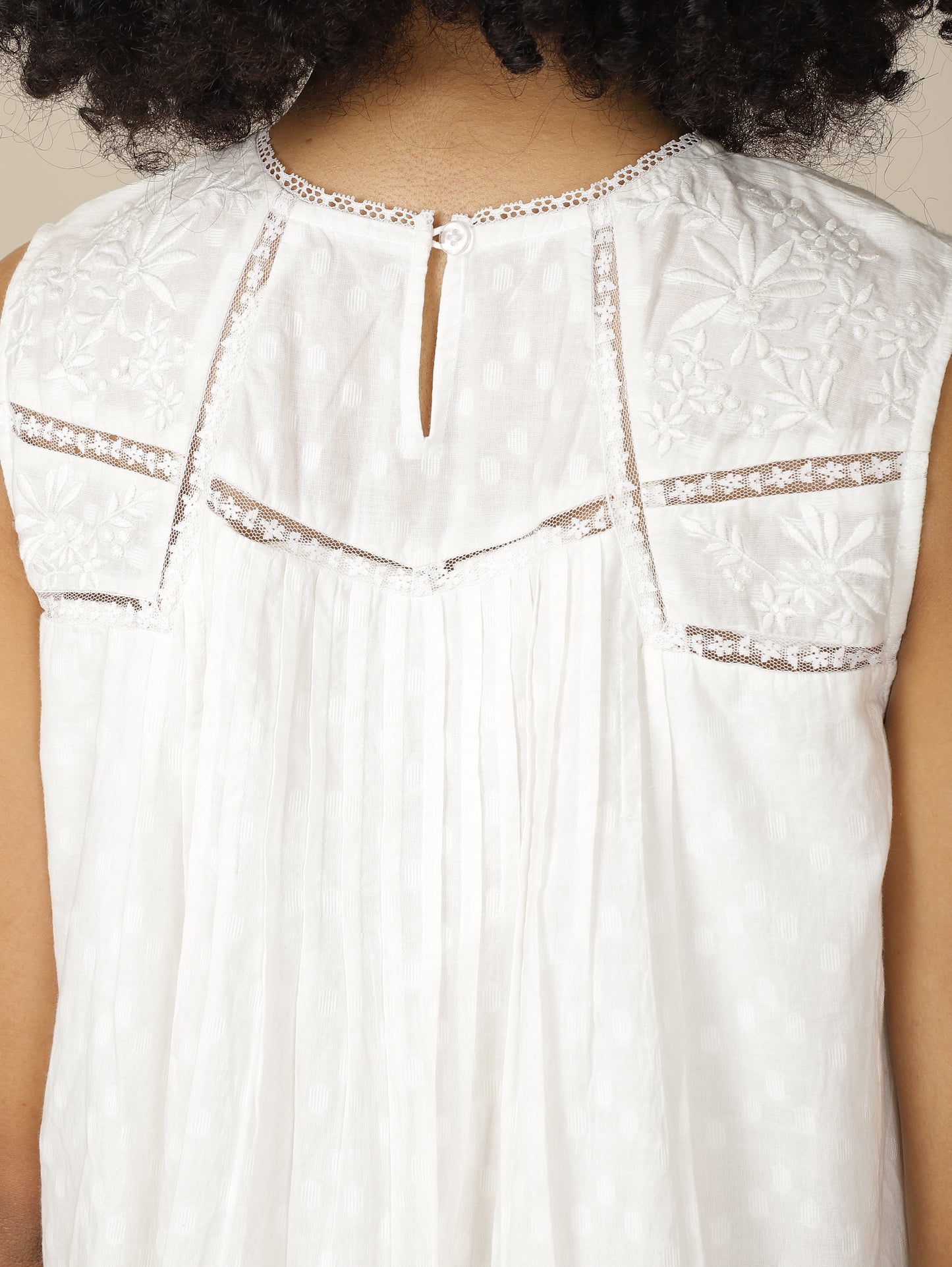 Lace Reverie White Cotton dress