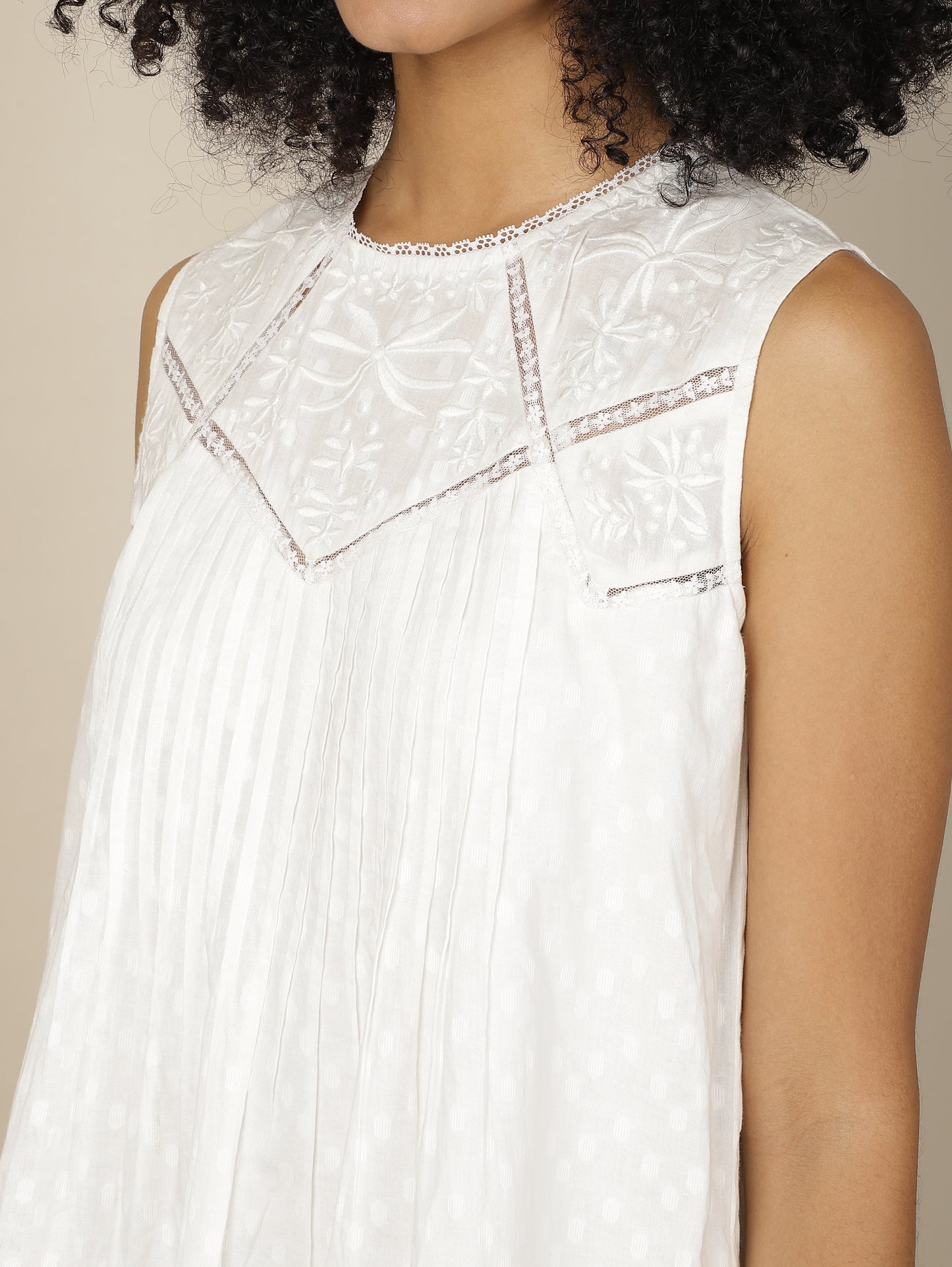 Lace Reverie White Cotton dress