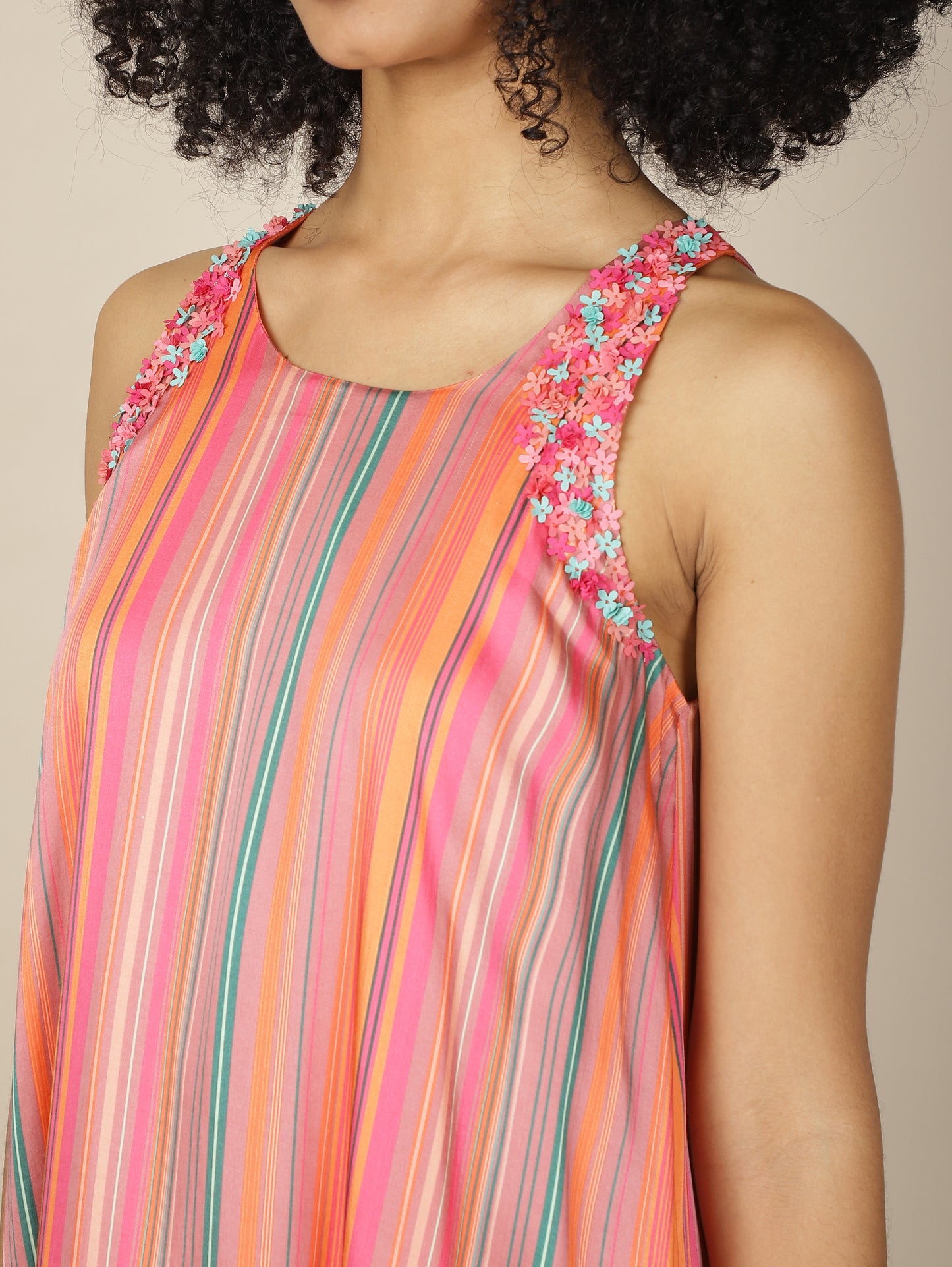 Striped Petal Pop Modal dress