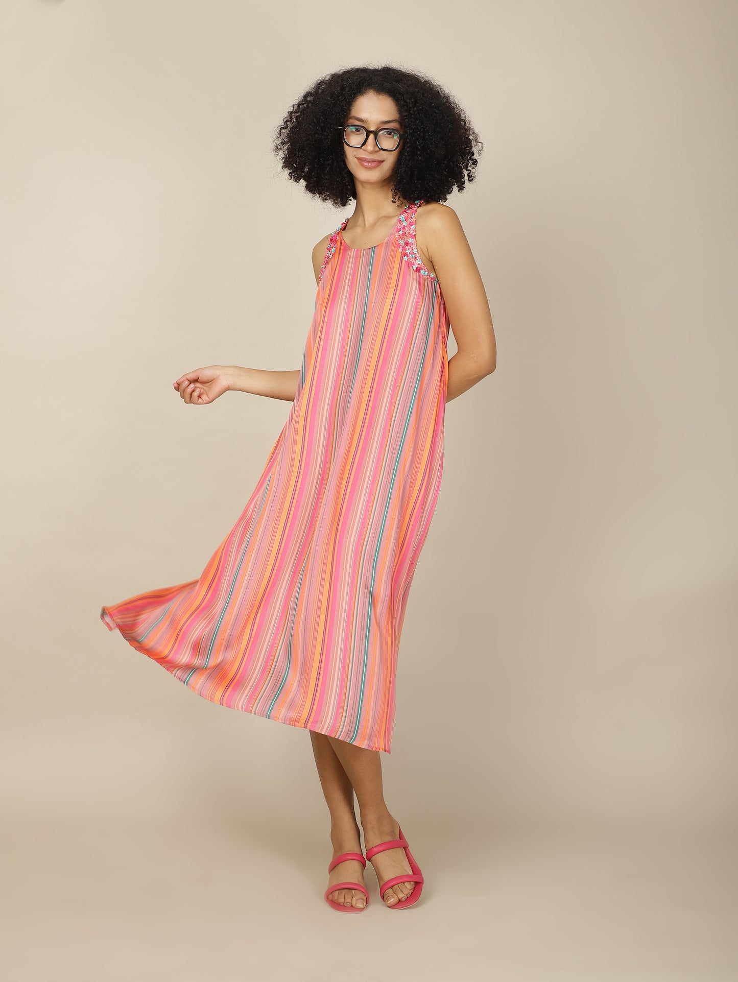 Striped Petal Pop Modal dress