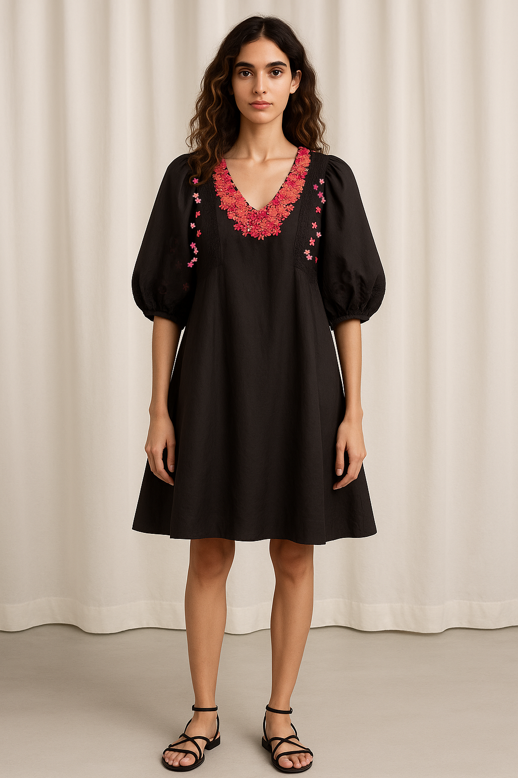 Ebony Whisper Silk Cotton Dress