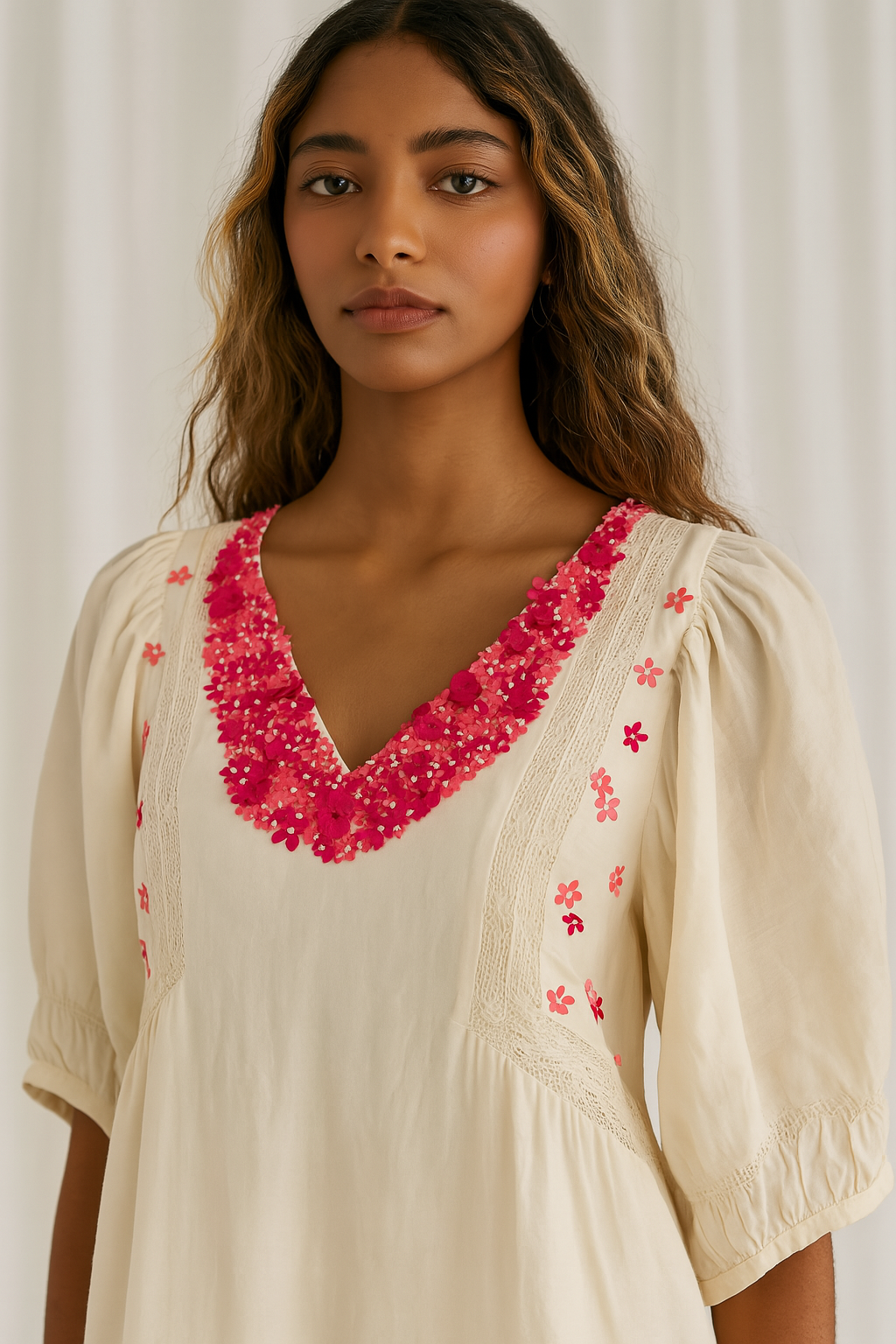 Ecru Whisper Silk Cotton Dress