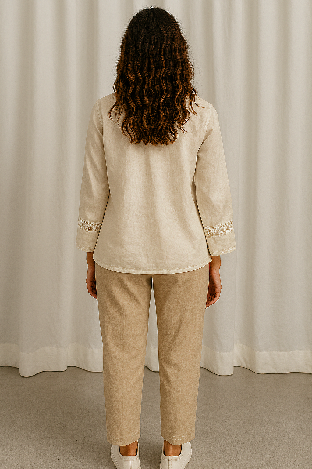 Ecru Reverie Cotton Silk Top