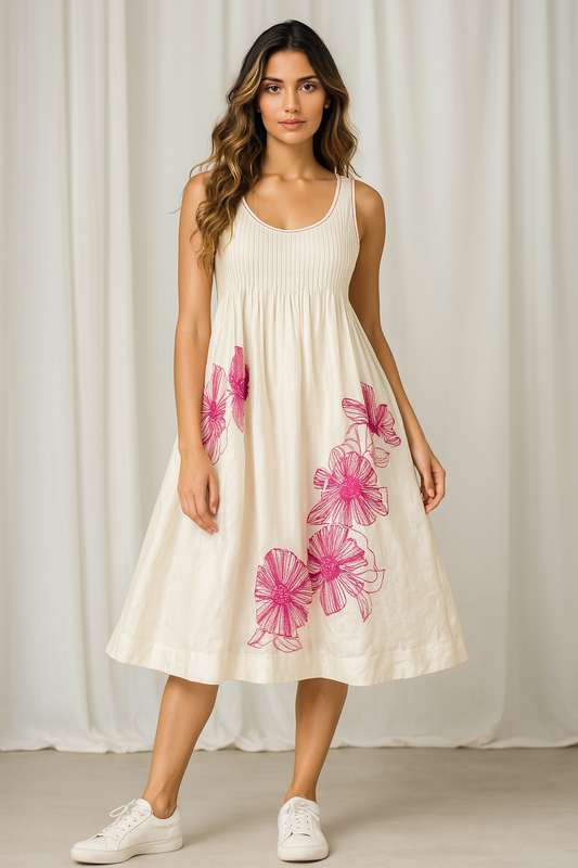 Silk / Cotton Floral Rhapsody dress
