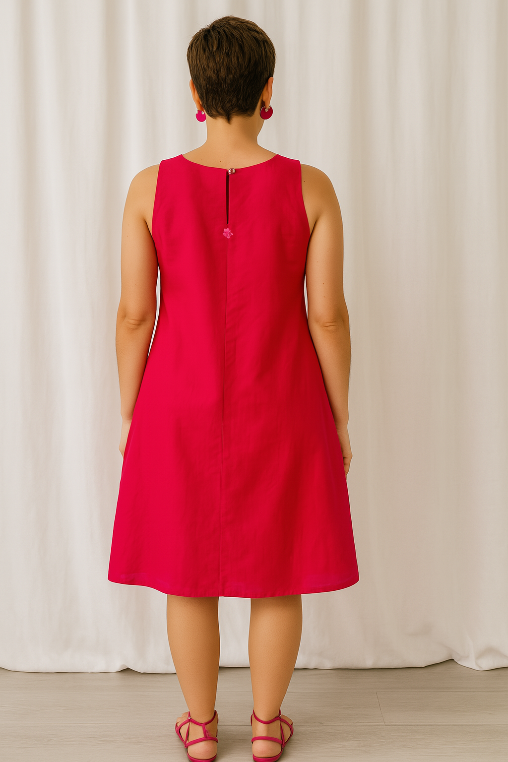 Wisteria Fuchsia Cotton Silk Dress