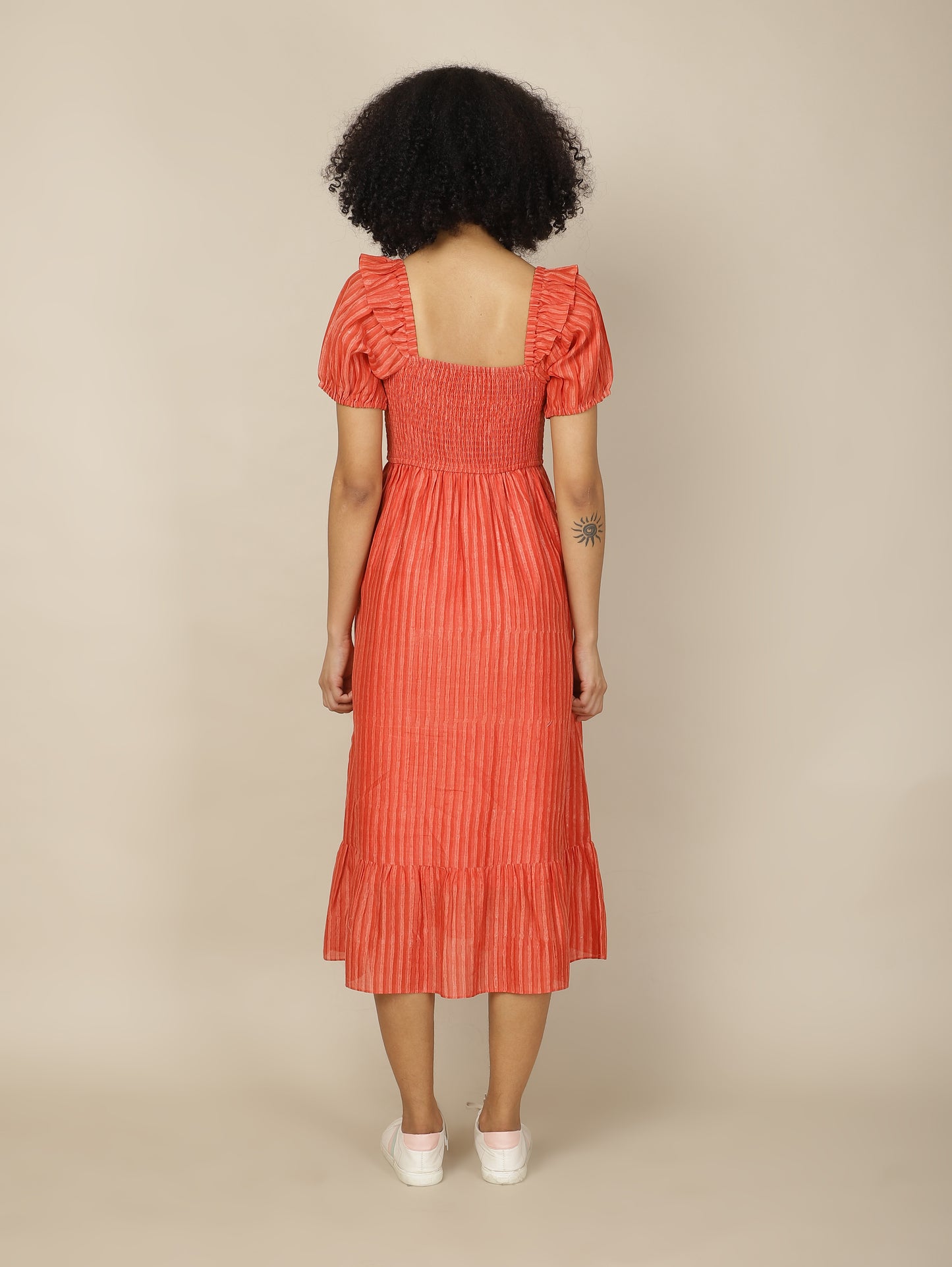 Scarlet dabu smock Cotton Silk dress