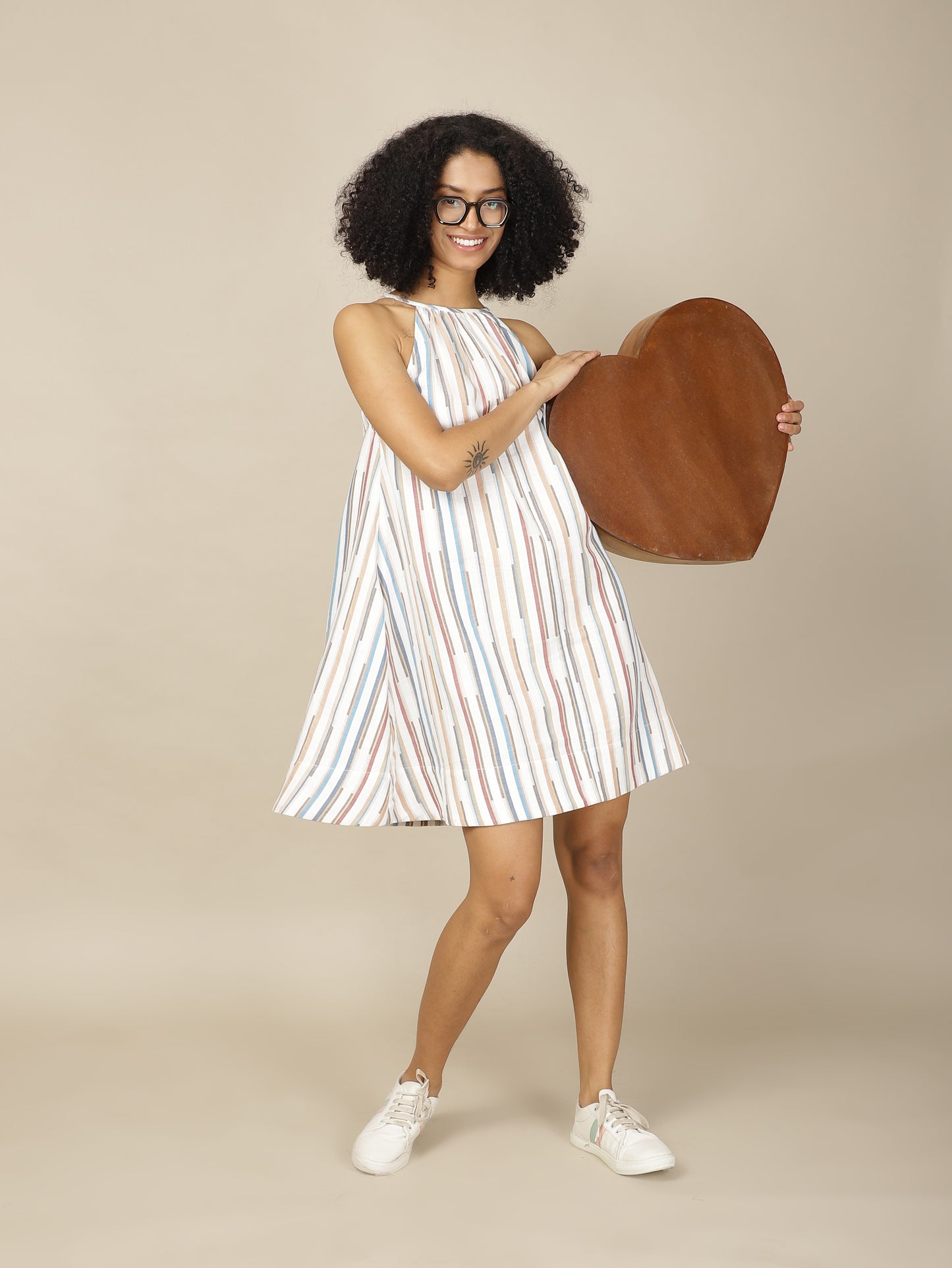 Seaside Striped Halter Cotton Dress