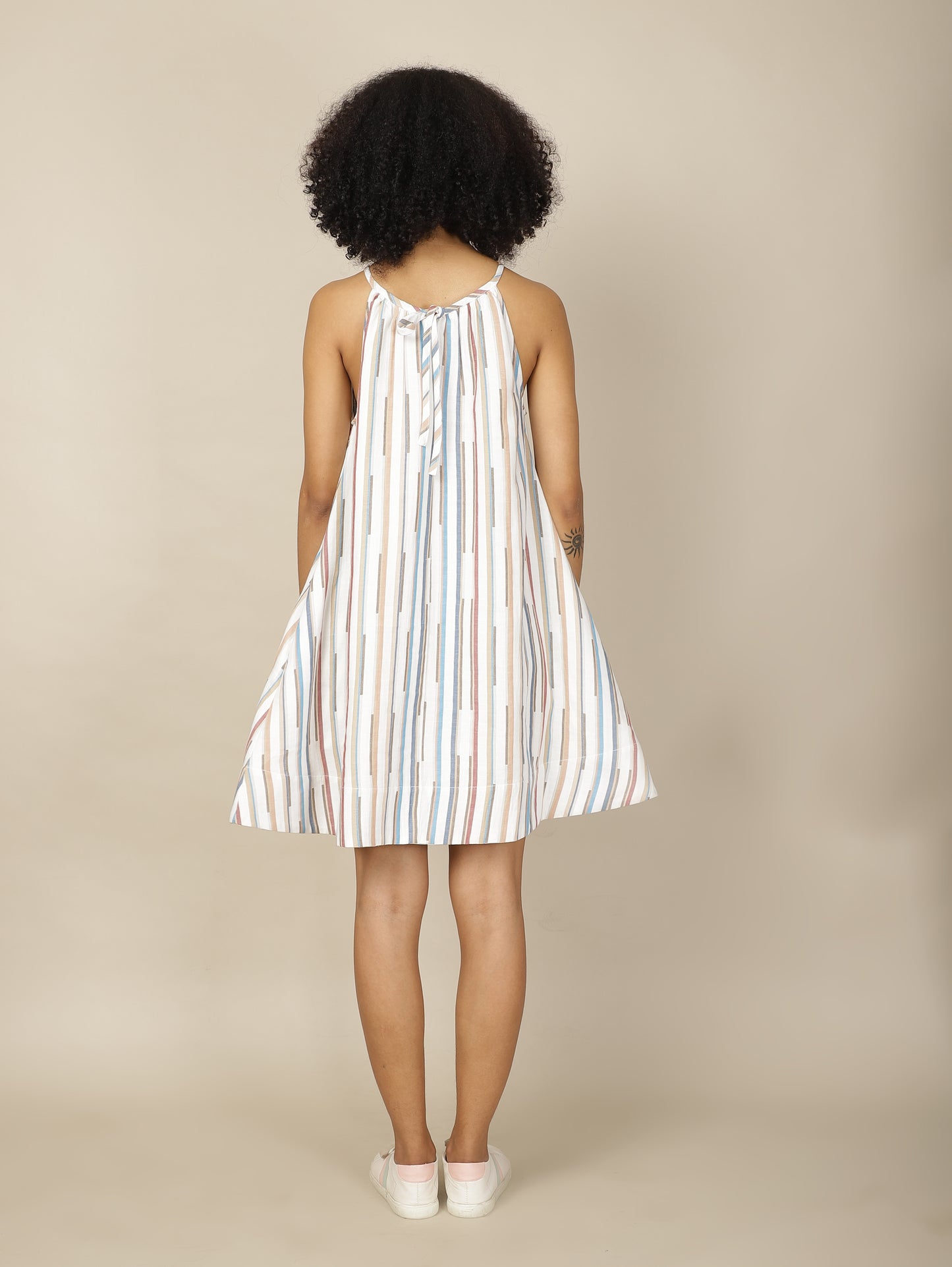 Seaside Striped Halter Cotton Dress