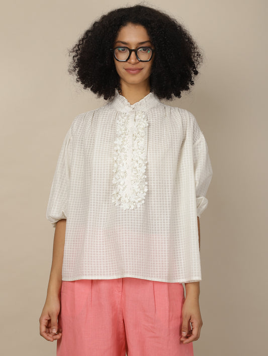 Off-White Wisteria Cotton Top